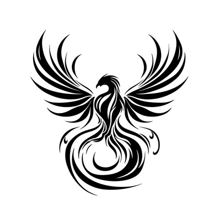 Rising Phoenix logo vector illustration. Rising Phoenix vector Icon and Sign.のイラスト素材