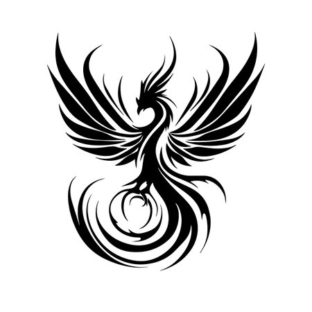 Rising Phoenix logo vector illustration. Rising Phoenix vector Icon and Sign.のイラスト素材