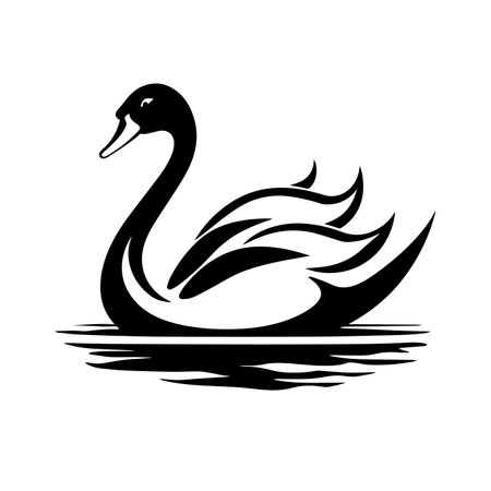 Serene Swan logo vector illustration. Serene Swan vector Icon and Sign.のイラスト素材