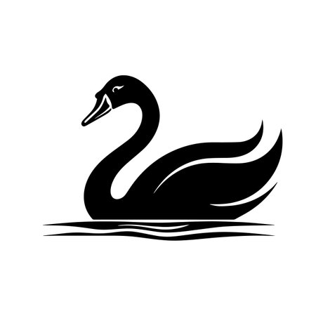 Serene Swan logo vector illustration. Serene Swan vector Icon and Sign.のイラスト素材