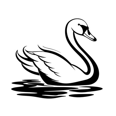 Serene Swan logo vector illustration. Serene Swan vector Icon and Sign.のイラスト素材