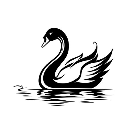 Serene Swan logo vector illustration. Serene Swan vector Icon and Sign.のイラスト素材