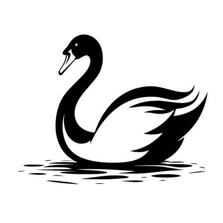 Serene Swan logo vector illustration. Serene Swan vector Icon and Sign.のイラスト素材