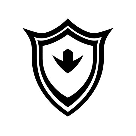 Shield logo vector illustration. Shield vector Icon and Sign.のイラスト素材