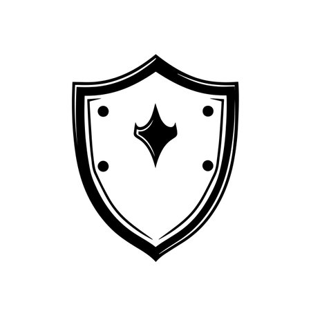 Shield logo vector illustration. Shield vector Icon and Sign.のイラスト素材