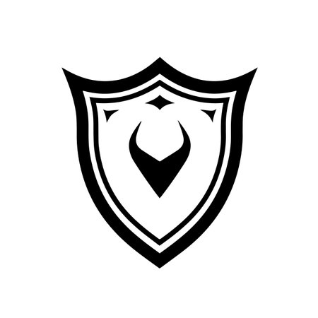 Shield logo vector illustration. Shield vector Icon and Sign.のイラスト素材