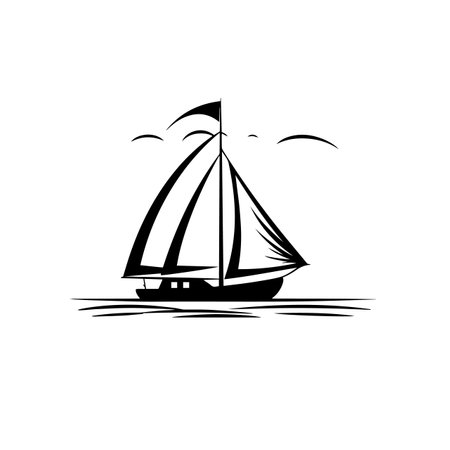 Sunset Sail logo vector illustration. Sunset Sail vector Icon and Sign.のイラスト素材