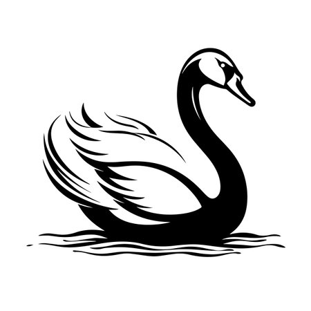 Swan logo vector illustration. Swan vector Icon and Sign.のイラスト素材