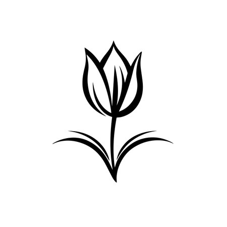 Tranquil Tulip logo vector illustration. Tranquil Tulip vector Icon and Sign.のイラスト素材