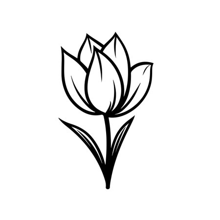 Tranquil Tulip logo vector illustration. Tranquil Tulip vector Icon and Sign.のイラスト素材