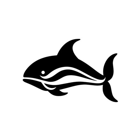 Whimsical Whale logo vector illustration. Whimsical Whale vector Icon and Sign.のイラスト素材