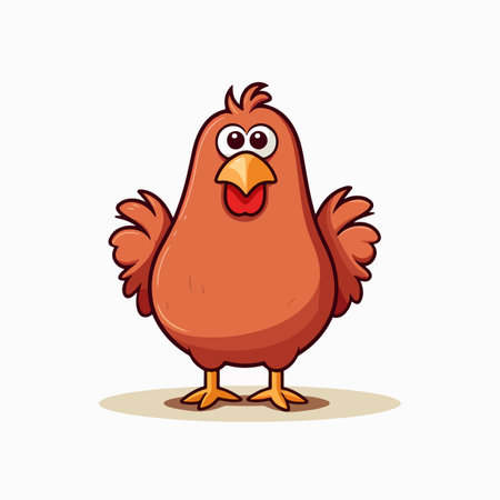 Chicken flat vector illustration. Chicken cartoon hand drawing isolated vector illustration.のイラスト素材
