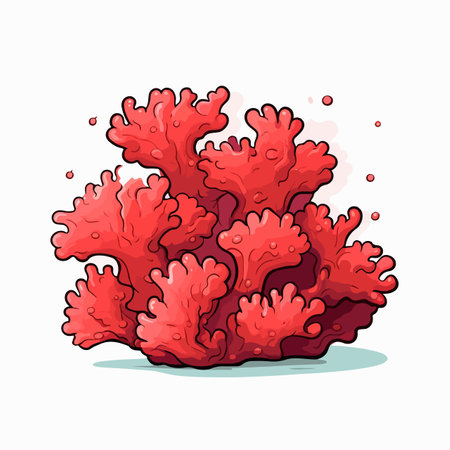 Coral flat vector illustration. Coral cartoon hand drawing isolated vector illustration.のイラスト素材