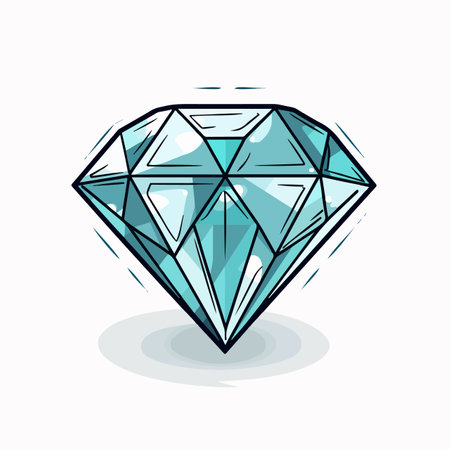 Diamond flat vector illustration. Diamond cartoon hand drawing isolated vector illustration.のイラスト素材