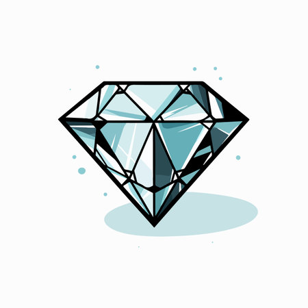 Diamond flat vector illustration. Diamond cartoon hand drawing isolated vector illustration.のイラスト素材