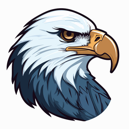 Eagle flat vector illustration. Eagle cartoon hand drawing isolated vector illustration.のイラスト素材
