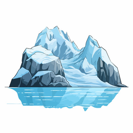 Glacier flat vector illustration. Glacier cartoon hand drawing isolated vector illustration.のイラスト素材