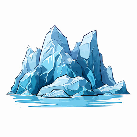 Glacier flat vector illustration. Glacier cartoon hand drawing isolated vector illustration.のイラスト素材