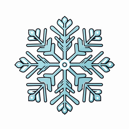 Snowflake flat vector illustration. Snowflake cartoon hand drawing isolated vector illustration.のイラスト素材
