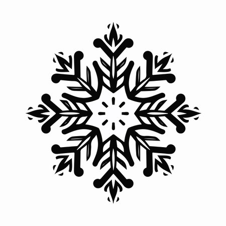 Snowflake flat vector illustration. Snowflake cartoon hand drawing isolated vector illustration.のイラスト素材