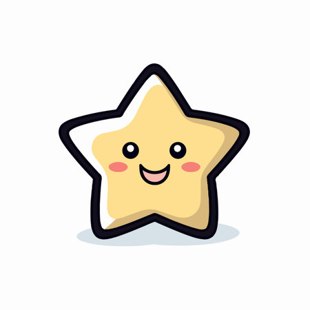 Star flat vector illustration. Star cartoon hand drawing isolated vector illustration.のイラスト素材