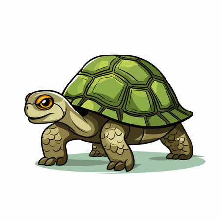 Turtle flat vector illustration. Turtle cartoon hand drawing isolated vector illustration.
