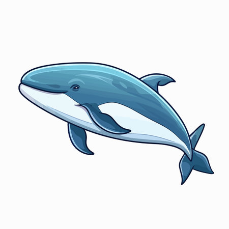 Whale flat vector illustration. Whale cartoon hand drawing isolated vector illustration.のイラスト素材