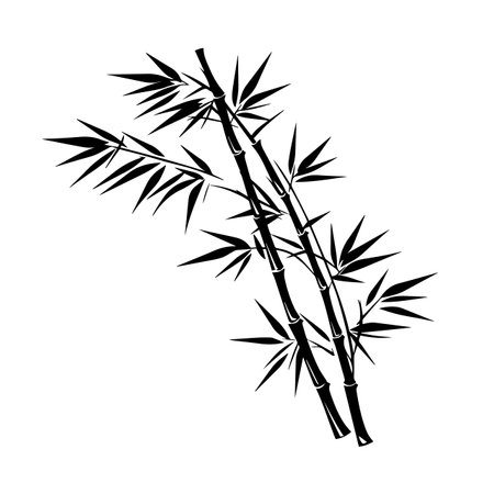 Bamboo silhouette vector illustration. Bamboo silhouette, Icon and Sign.のイラスト素材