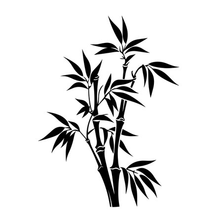 Bamboo silhouette vector illustration. Bamboo silhouette, Icon and Sign.のイラスト素材
