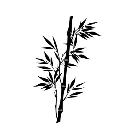 Bamboo silhouette vector illustration. Bamboo silhouette, Icon and Sign.のイラスト素材