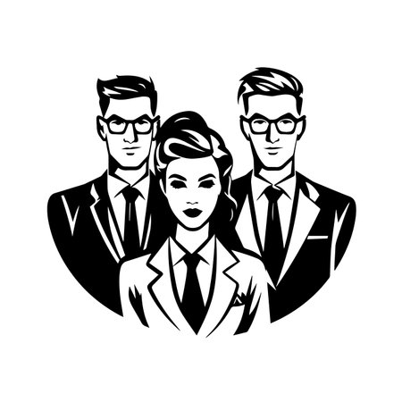 business people logo vector illustration. business people logo, Icon and Sign.のイラスト素材
