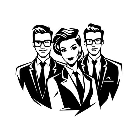 business people logo vector illustration. business people logo, Icon and Sign.のイラスト素材