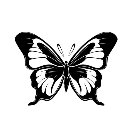 Butterfly silhouette vector illustration. Butterfly silhouette, Icon and Sign.のイラスト素材