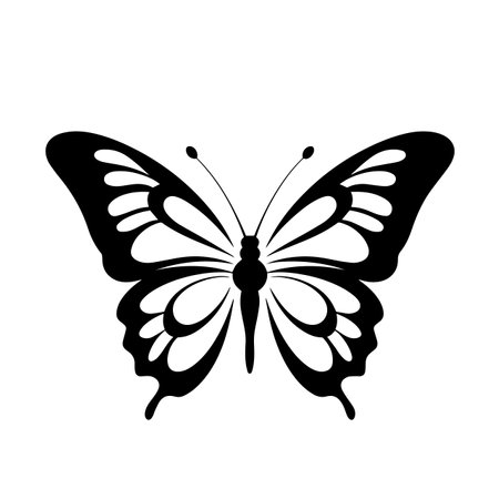 Butterfly silhouette vector illustration. Butterfly silhouette, Icon and Sign.のイラスト素材