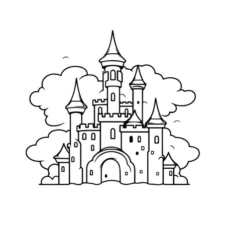 Cloud Castle logo vector illustration. Cloud Castle logo, Icon and Sign.のイラスト素材