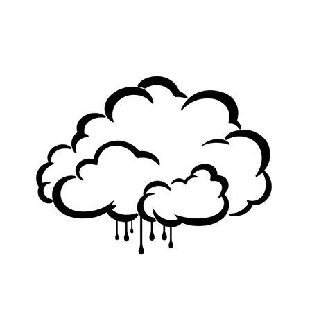 Cloud silhouette vector illustration. Cloud silhouette, Icon and Sign.のイラスト素材