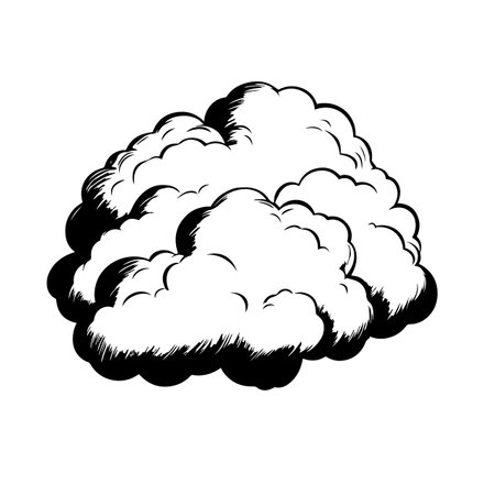 Cloud silhouette vector illustration. Cloud silhouette, Icon and Sign.のイラスト素材