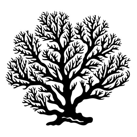 Coral silhouette vector illustration. Coral silhouette, Icon and Sign.のイラスト素材