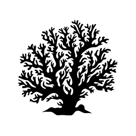 Coral silhouette vector illustration. Coral silhouette, Icon and Sign.のイラスト素材