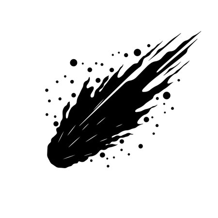 Cosmic Comet silhouette vector illustration. Cosmic Comet silhouette, Icon and Sign.のイラスト素材