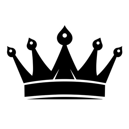 Crown silhouette vector illustration. Crown silhouette, Icon and Sign.のイラスト素材