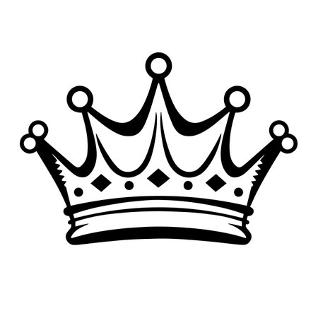 Crown silhouette vector illustration. Crown silhouette, Icon and Sign.のイラスト素材