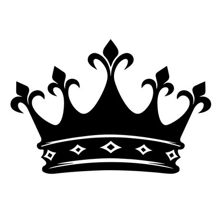 Crown silhouette vector illustration. Crown silhouette, Icon and Sign.のイラスト素材