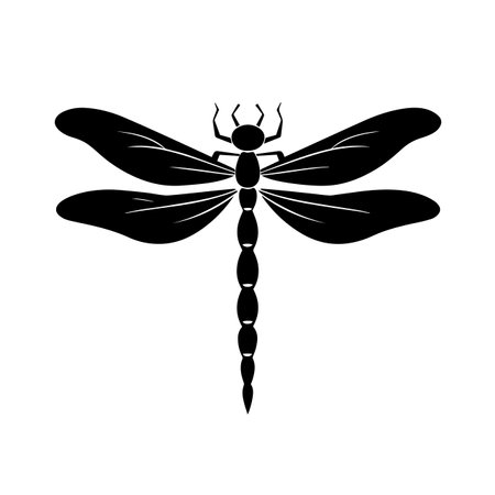 Daring Dragonfly silhouette vector illustration. Daring Dragonfly silhouette, Icon and Sign.のイラスト素材