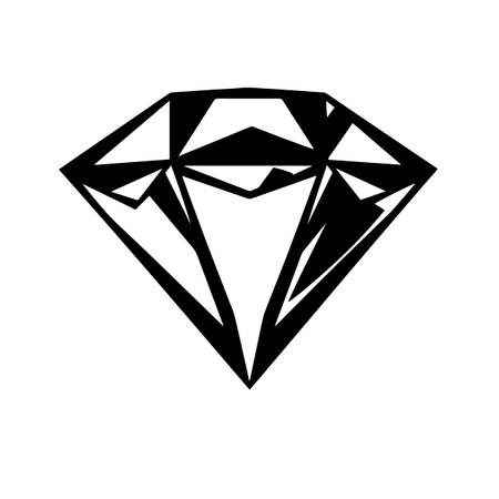Diamond silhouette vector illustration. Diamond silhouette, Icon and Sign.のイラスト素材