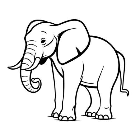 Eloquent Elephant silhouette vector illustration. Eloquent Elephant silhouette, Icon and Sign.のイラスト素材