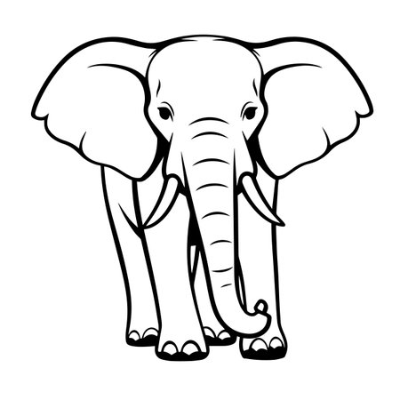 Eloquent Elephant silhouette vector illustration. Eloquent Elephant silhouette, Icon and Sign.のイラスト素材