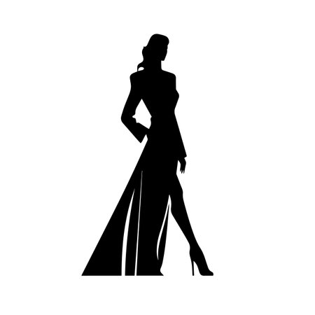 Fashion silhouette vector illustration. Fashion silhouette, Icon and Sign.のイラスト素材