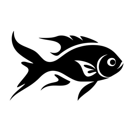Fish silhouette vector illustration. Fish silhouette, Icon and Sign.のイラスト素材