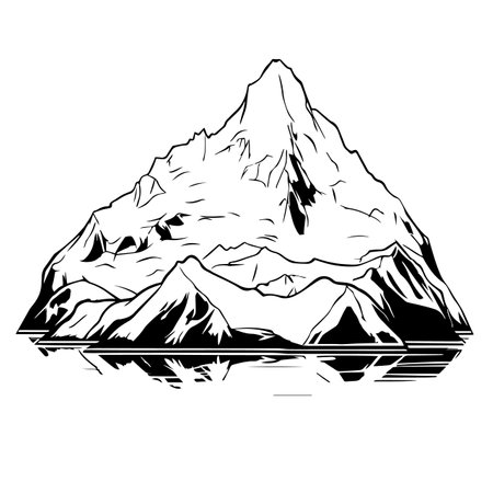 Glacier silhouette vector illustration. Glacier silhouette, Icon and Sign.のイラスト素材